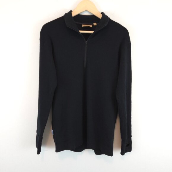 Minus33 Men's Black Expedition Kobuk 1/4 Zip 100% Merino Wool - Picture 1 of 11